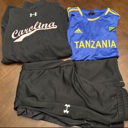 Young’s Men’s Size Large Ua Sweatpants , Hoodie And Adidas Shirt 