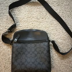 New Coach Men's Crossbody Bag Black and Grey