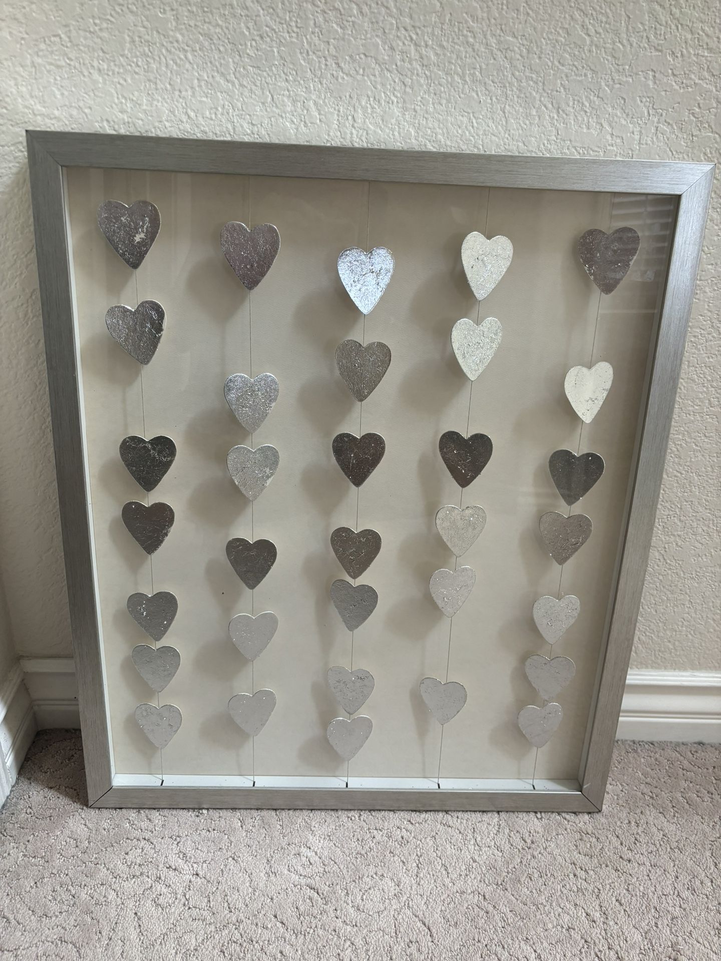 Girls Silver Heart Wall Art