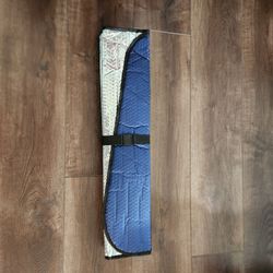 foldable blue/silver accordion-style car windshield sunshade, standatd size 61.5"×29", great condition