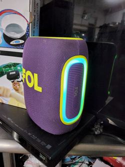 FOL Bluetooth Speaker Purple with LED Lights