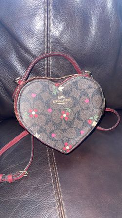 Coach floral heart shaped bag
