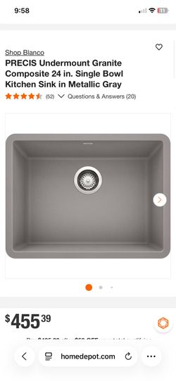 PRECIS Undermount Granite Composite 24 in. Single Bowl Kitchen Sink in Metallic Gray