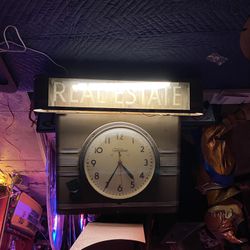 Rare Art Deco REAL ESTATE Advertising Clock