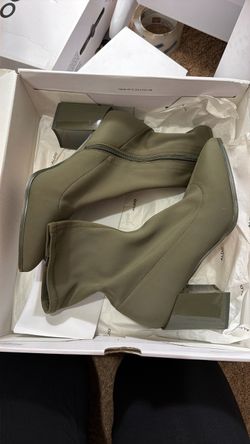 Aldo Olive Green Stretch Ankle Boots