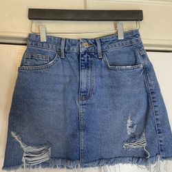 Woman’s short denim skirt 