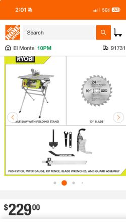 Ryobi Rts11 15 Amp 10in Table Saw