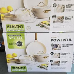 Brand New Greenpan Reserve Collection Five Piece Cookware Set Healthy Ceramic Non-stick
