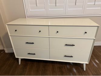 White Mid Century Modern Dresser