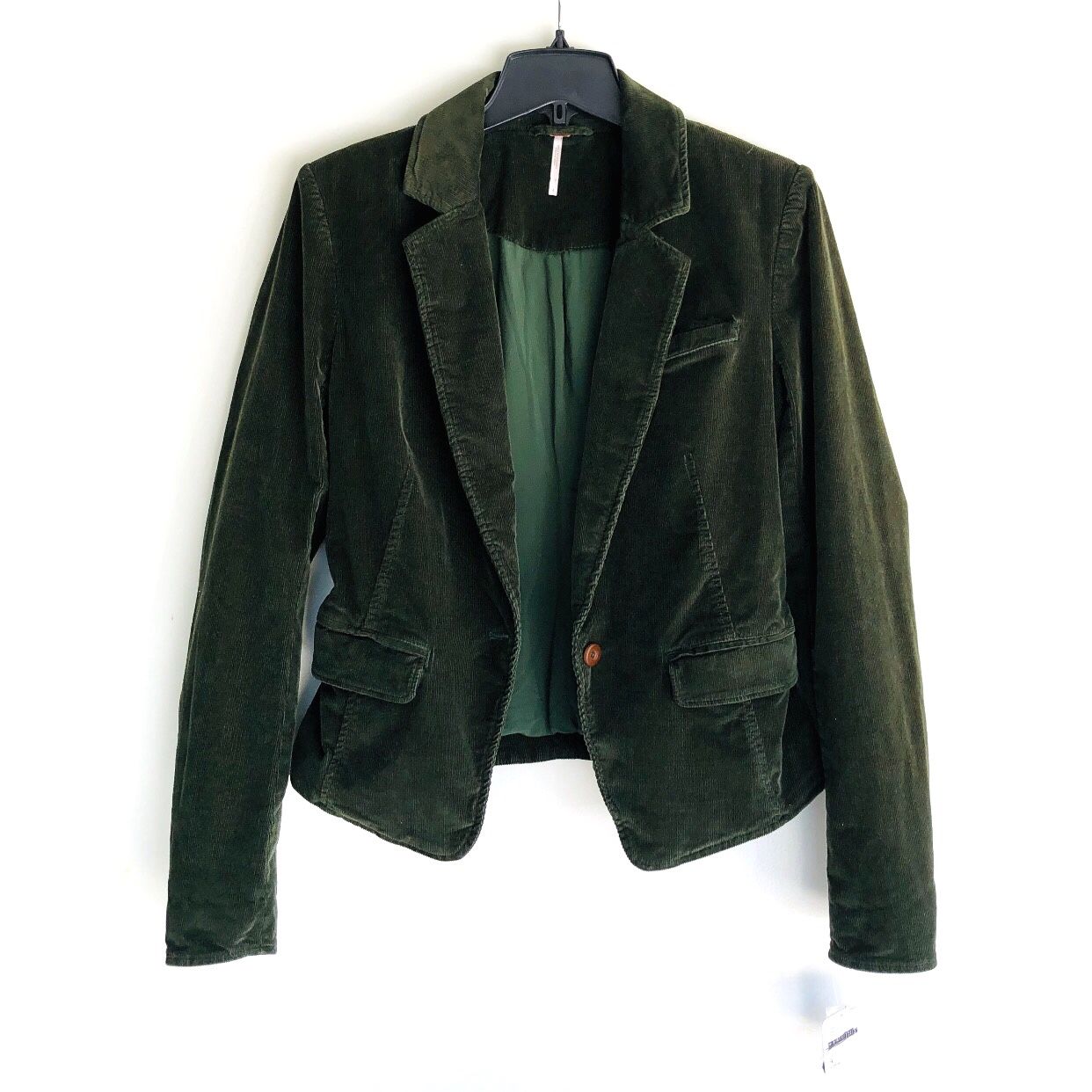 Free People corduroy Blazer Jacket Stretch Green M