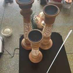  Wood Candle Holder