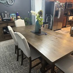 Seven Seat Dining Room Table w/ Serving Table