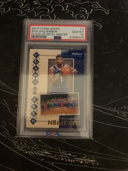 Zion Williamson 2019–20 Panini Hoops Class of 2019 PSA 10 