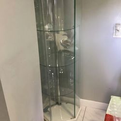 Glass Curio Display Cabinet - 4 Shelves, Like New Condition