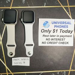 APPLE WATCH SERIES 8 41MM UNLOCKED NEW IN BOX $1 DOWN TODAY REST IN PAYMENTS.NO CREDIT CHECK 
