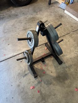 Weight Plate Tree Rack with Plates