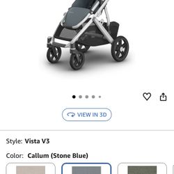 UPPAbaby Vista V3 Stroller - Full-Size Single-to-Double Stroller System - Toddler Seat, Bug Shield, Rain Shield, and Storage Bag Included - Callum (St