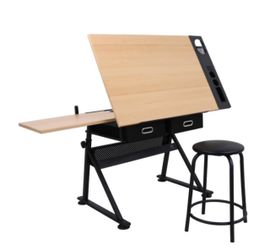 Adjustable Drafting Table/ Desk– Artist Drawing Desk with Tilted Tabletop