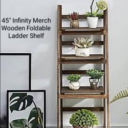 Brand New 45" Infinity Wooden Foldable Multi-Functional Ladder Shelf 