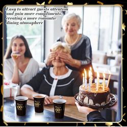 100 Pcs 60th Birthday Cups Bulk, Cheers to 60 Years 16 oz Disposable Plastic Cups for Men Women 60th Birthday Wedding Anniversary Party Favors Decorat