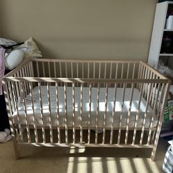 Crib for Baby - crib and mattress - made from solid beech - like new