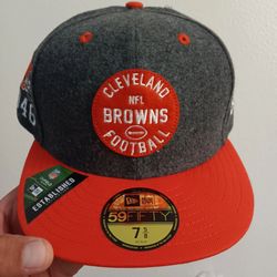 7 5/8 Cleveland Browns New Era 59Fifty 2019 NFL Sideline Home Official 1940s Fitted Hat Heather Charcoal