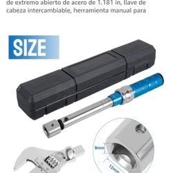 Llave dinamométrica ajustable de extremo abierto, mandíbula ajustable de 5-25 NM, llave dinamométrica de extremo abierto de acero de 1.181 in, llave d