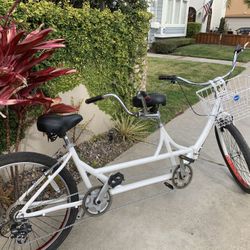 7-Speed Double Bike Beach Cruiser White Red Black…SOOOO FUN!!