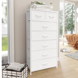 White 7 Drawers Vertical Dresser Storage Tower Chest