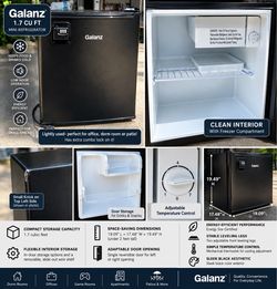 Galanz 1.7 Cu Ft Mini Refrigerator Black