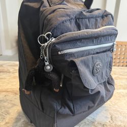 Kipling Black Rolling Wheeled Backpack Travel Work Adjustable Shoulder Straps