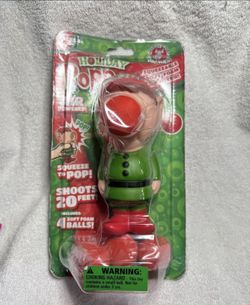 Ed Popper Christmas Holiday Air Powered Soft Foam Shooter Toy New 