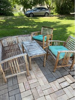 patio furniture all all wood can be stained in good shape