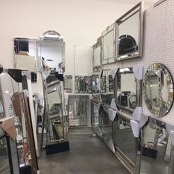 Largest selection of mirrors and wall decor items. Huge sale. Every thing must go. Selling Below Cost Starting at $20