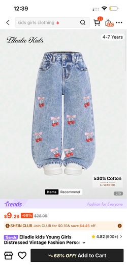 Young girl jeans