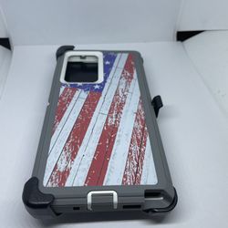 For Samsung Galaxy Note 20 Ultra USA Flag Camouflage Case With Belt Clip 