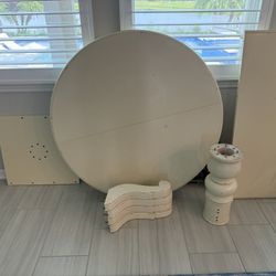 Ivory Antiqued Kitchen Table w/ Leaf