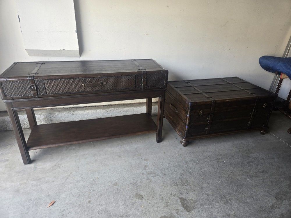 Set - Coffee Table + Sofa Table - All Wood