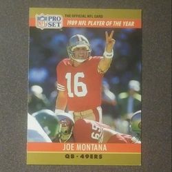 1990 Pro Set Joe Montana San Francisco 49ers #2 Quarterback (J.Kelly 3,521 Error Yards) Football Card Vintage Collectible Sports NFL 