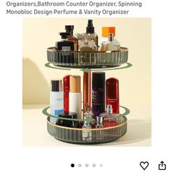 360 Rotating Makeup Organizer for Vanity,2 Tier