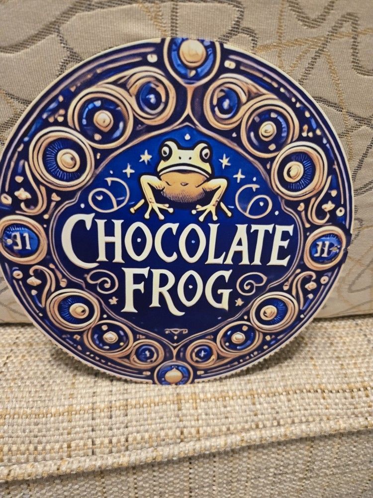 Harry Potter Chocolate Frog Sign Tin Royal Circular 8"