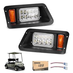 10L0L Golf Cart Head Light Kit for Yamaha Yamaha G14 G16 G19 G22 Gas or Electric Golf Cart - Front Driver Side and Passenger Side Replace 12V Headligh
