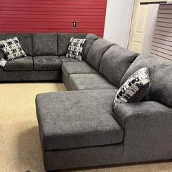 Ashley Dark Color Oversized Sectional Couch 