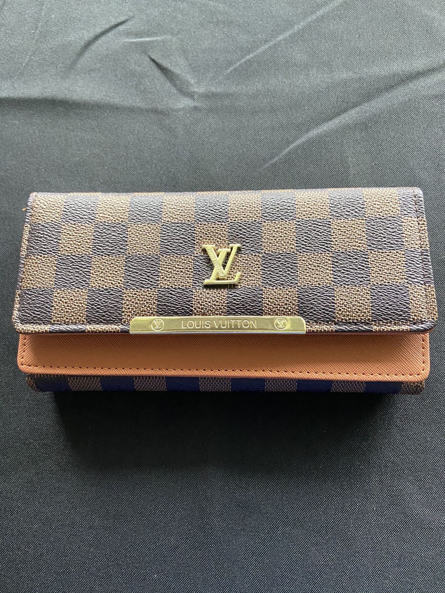 Brown Checkered Wallet