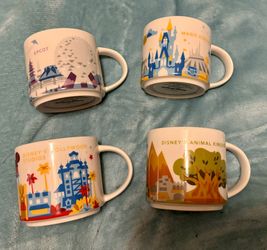 Retired 2015 WDW exclusive “You Are Here” Starbucks Mugs