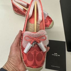 Coach  carson espadrille slip on Red Pink 
