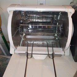 Large George foreman Rotisserie Grill With all Attachments Basket for vegetable.