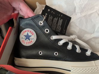 Men's black leather Converse