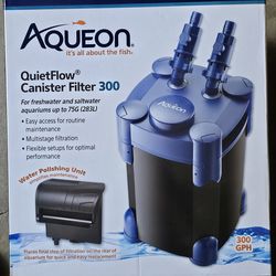 Aqueon QuietFlow Canister Filter 300 - Black/Blue New