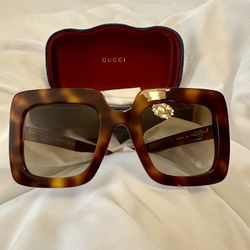 Gucci GG0328S Women’s Oversized Sunglasses in Havana Brown